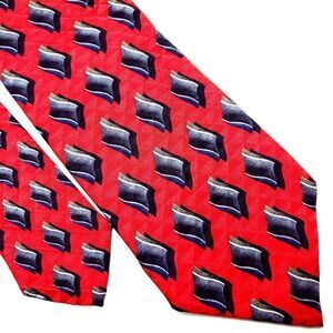 JZ Richards Nordstrom Silk‎ Tie Red Geometric Print